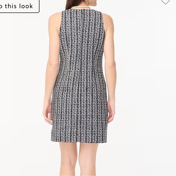 J Crew Tweed Shift Dress Tweed Black Navy 14 - Picture 4 of 5